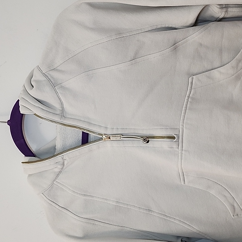 Lululemon Women's Scuba Oversized Half-Zip Hoodie cream Size XS/S - Picture 3 of 16